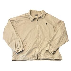 DISNEY MICKEY HARRINGTON JACKET MEN'S XXL FULL ZIP Polo Style Khaki Mickey Hit